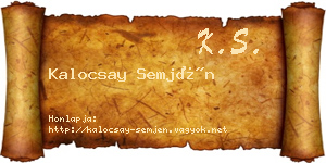 Kalocsay Semjén névjegykártya